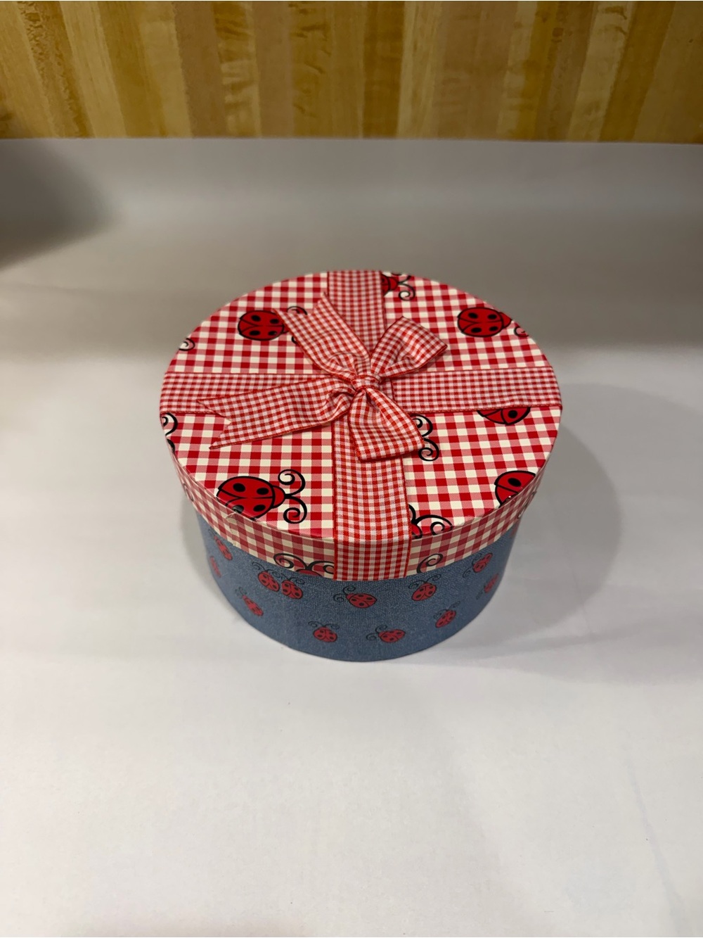 Ladybug Round Nesting Stacking Box Decor Whimsey Garden Gift